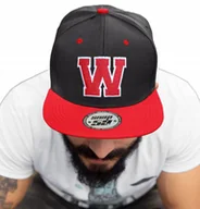 Czapki i chusty sportowe męskie - CZAPKA PROSTY DASZEK AMERICAN TWILL LITERA W HAFT - miniaturka - grafika 1