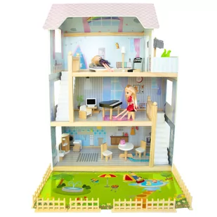 Drewniany Domek Dla Lalek Małgosia z ogrodem akcesoria oświetlenie - Domki dla lalek Drewniany Domek Dla Lalek Małgosia z ogrodem akcesoria oświetlenie - Domki dla lalek - miniaturka - grafika 1