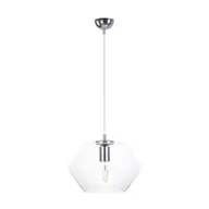 Lampy sufitowe - Keter Lighting Eve lampa wisząca 1x60W srebrny/szkło przezroczyste 900 - miniaturka - grafika 1