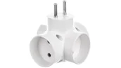 Gniazdka elektryczne - Rozgałeźnik wtyczkowy 3x2P +1xEuro biały R-43 - miniaturka - grafika 1