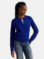 Swetry damskie - Polo Ralph Lauren Kardigan 211972104010 Niebieski Slim Fit - miniaturka - grafika 1
