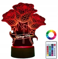 Lampy stojące - Lampka Nocna Z Imieniem Bukiet Róż 3D Led Grawer - miniaturka - grafika 1