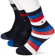 Skarpetki damskie - Tommy Hilfiger Skarpety chłopięce Basic Stripe Sock 6 Pack Ecom, Black/Jeans/Midnight Blue, 23 - miniaturka - grafika 1