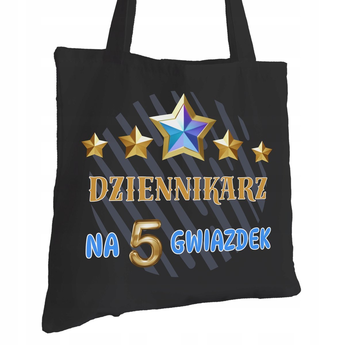 Torba Bawełniana dla Dziennikarza Czarna Prezent ekologiczna Trwały Nadruk