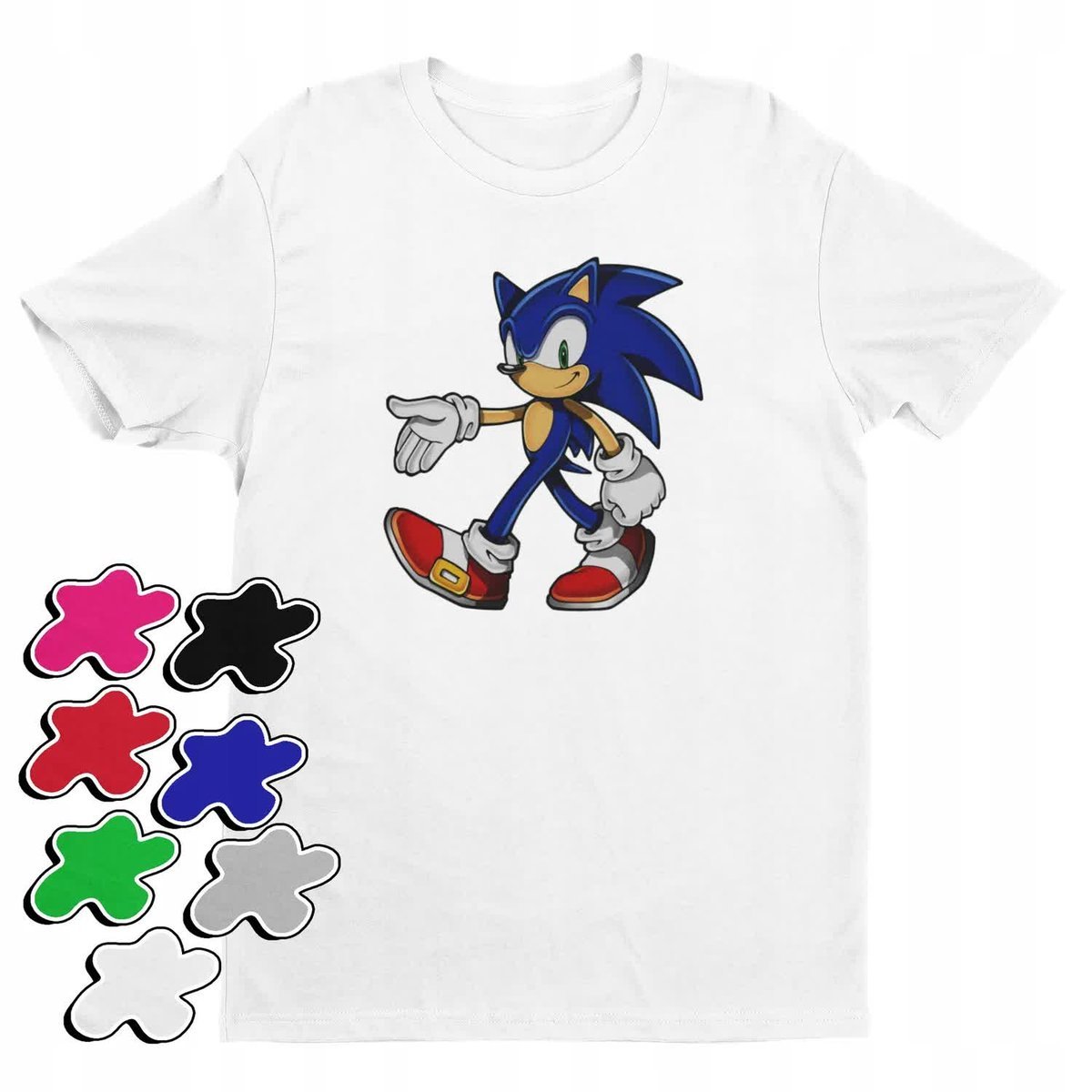 Koszulka T-Shirt Dziecięca Z Nadrukiem Sonic Różne Wzory Kolory -M 134-140