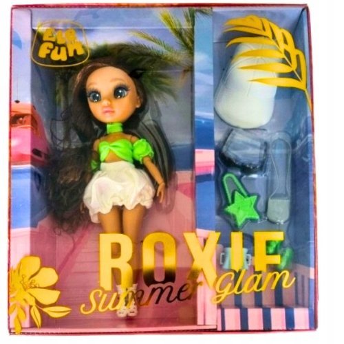 Elefun Roxie Summer Glam Lalka brunetka + akcesoria
