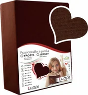 Prześcieradła dla dzieci - Prześcieradło do łóżeczka 140x70 JERSEY z gumką czekoladowy - miniaturka - grafika 1