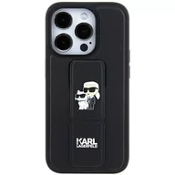 Etui i futerały do telefonów - Etui Karl Lagerfeld KLHCN61GSAKCPK Apple iPhone XR / 11 hardcase Gripstand Saffiano Karl&Choupette Pins czarny/black - miniaturka - grafika 1