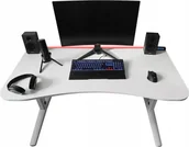 Biurka gamingowe - Biurko Zdesk BB-STL/W-Po/W-LH Białe 138 cmx68 cm - miniaturka - grafika 1