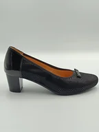 Czółenka - Klasyczne czarne skórzane czółenka modny wzór polska marka PULSO r. 43 - miniaturka - grafika 1