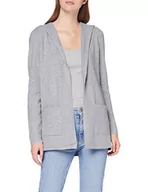 Swetry damskie - Vero Moda Vmdoffy Ls Open Hood Cardigan Ga Noos Damski Kardigan z Kapturem, Szary, M - miniaturka - grafika 1