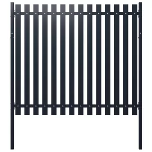 VidaXL Panel ogrodzeniowy, antracyt, 174,5x170 cm, stal malowana 146474 - Ogrodzenia - miniaturka - grafika 1