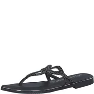 Klapki i japonki damskie - MARCO TOZZI Klapki damskie, 2-27128-42, czarne metalowe, 38 EU, black metallic, 38 EU - miniaturka - grafika 1