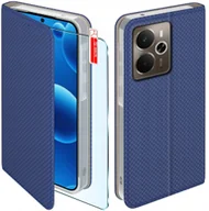 Etui i futerały do telefonów - Etui z klapką do Realme 14 5G Zamykane Granatowe Futerał + Szkło 9H - miniaturka - grafika 1