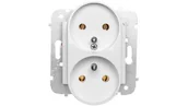 Gniazdka elektryczne - Elektro-Plast Gniazdo 2x2P+Z modułowe - , Carla 1743-10 - miniaturka - grafika 1