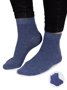 Skarpety dziewczęce gładkie ze srebrną nitką granatowe 3PAK 31-34 YOCLUB - Skarpetki damskie - miniaturka - grafika 1