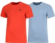 Koszulki męskie - 4F ZESTAW 2szt. 2-PAK MÄSKA KOSZULKA T-SHIRT 100% BAWEĹNA / rozm L - miniaturka - grafika 1