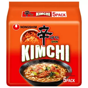 Nongshim Zupa makaronowa Kimchi Ramyun, ostra 5 x 120g - Nongshim 1447-uniw - Kuchnie świata - miniaturka - grafika 1