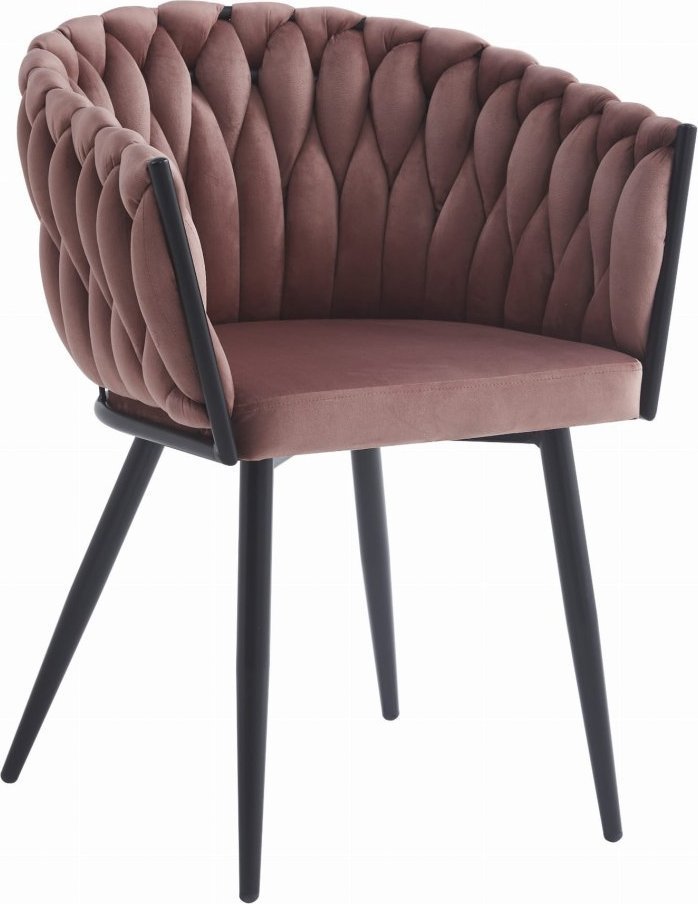 Leobert Krzesło ORION - aksamit ciemny róż / nogi czarne x 1