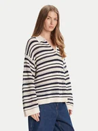 Swetry damskie - Tommy Hilfiger Sweter WW0WW46524 Beżowy Relaxed Fit - miniaturka - grafika 1
