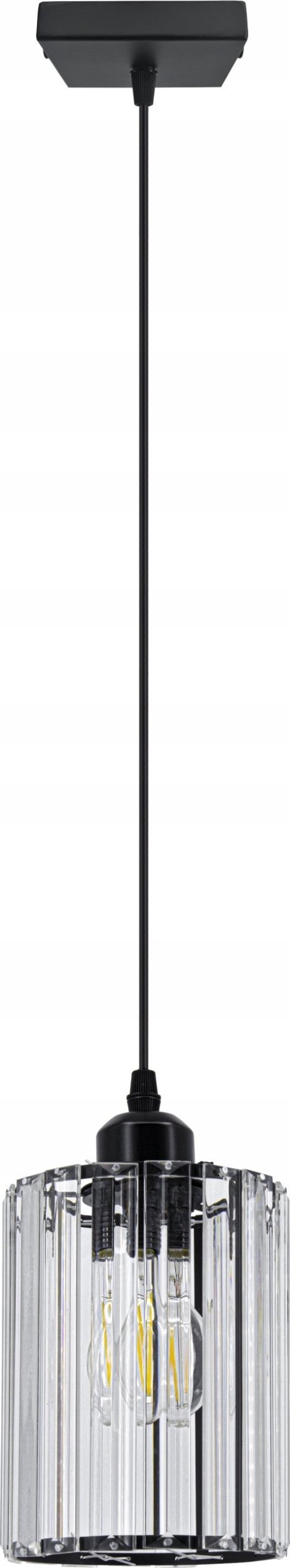 Lampa wisząca Italux Elem Modena 6782/1 BL lampa wisząca zwis 1x60W E27 czarna/transparentna
