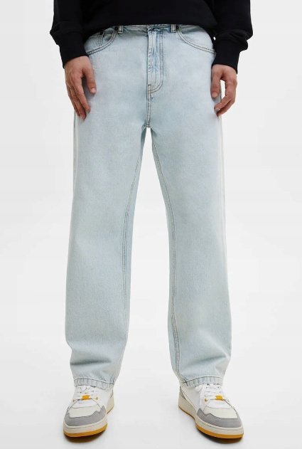 Spodnie Męskie Jeansowe Klasyczne Proste 46 1Rxb