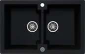 Zlewozmywaki - Kernau Zlewozmywak granitowy KGSA 80 2B Deep Black - miniaturka - grafika 1