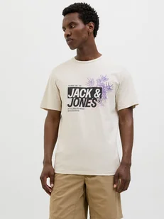 Jack & Jones Koszulka "Jaxon" w kolorze beżowym - Koszulki męskie - miniaturka - grafika 1