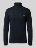 Swetry męskie - Sweter z dzianiny z prążkowanymi wykończeniami - miniaturka - grafika 1