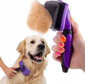 Szczotki i furminatory - Wobell Szczotka do wyczesywania Sierści dla Psa Kota Samoczyszcząca Zgrzebło XL - miniaturka - grafika 1