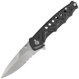 Nóż składany Extrema Ratio Caimano Nero N.A. Black Aluminium, Satin N690 (04.1000.0166/SAT/BLK) - Noże - miniaturka - grafika 1