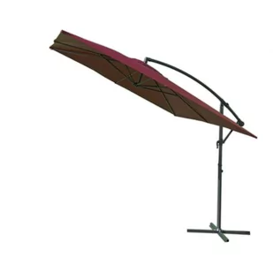 Parasol ogrodowy prostokątny na wysięgniku bordowy 270 x 270 cm - Parasole ogrodowe - miniaturka - grafika 1
