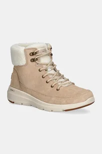 Skechers śniegowce zamszowe kolor beżowy - Śniegowce damskie - miniaturka - grafika 1