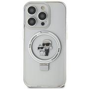 Etui i futerały do telefonów - Karl Lagerfeld KLHMN61HMRSKCH iPhone 11 / Xr 6.1" bialy/white hardcase Ring Stand Karl&Choupettte MagSafe - miniaturka - grafika 1