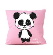 Kołdry i poduszki dla dzieci - Poduszka z pandą, różowa - miniaturka - grafika 1