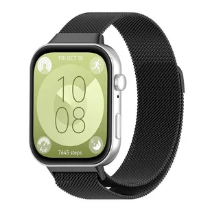 opaska pasek bransoleta MILANESEBAND Huawei Watch FIT 3 czarna - Akcesoria do smartwatchy - miniaturka - grafika 1
