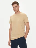 Koszulki męskie - Tommy Jeans T-Shirt DM0DM04411 Beżowy Slim Fit - miniaturka - grafika 1