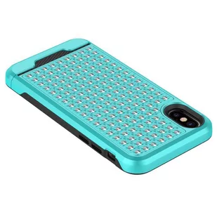 Zizo Star Diamond Hybrid Cover Etui iPhone X (Teal/Black) - Etui i futerały do telefonów - miniaturka - grafika 2