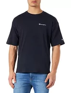 Koszulki męskie - Champion Męski T-shirt 217164 KK001 NBK czarny, niebieski morski, S - miniaturka - grafika 1