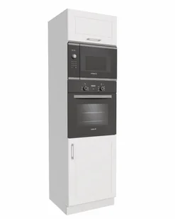 Słupek Alto Do Zabudowy Piekarnika I Mikrofalówki 60X213 Cm Mdf Biały Połysk - Szafki kuchenne - miniaturka - grafika 1