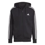 Bluzy męskie - Bluza z kapturem męska adidas ESSENTIALS 3-Stripes czarna IC0433-M - miniaturka - grafika 1