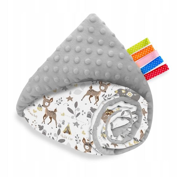 Kocyk Dwustronny Minky Bawełna 75x100cm Wzory!!!