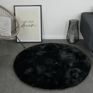 Consilio Concept CLOUD dywanik futrzany 120x120 czarny dywanik supersoft 39 mm wysokość miękkie imitacja futra królika - Dywany - miniaturka - grafika 1