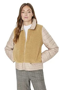 Płaszcze damskie - Trendyol Damska kurtka z klapą, zwykła, regularna, zimowa, płaszcz, beżowy, XS, BEŻOWY - grafika 1