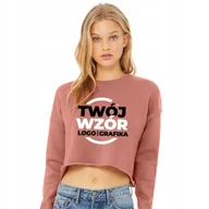 Bluzy damskie - Bluza Krótka Damska Różowa Kreator Twoje Logo Xxs - miniaturka - grafika 1