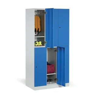 Szafka ubraniowa ze schowkami, 6 schowków, 1850 x 900 x 500 mm, zamek z czytnikiem kart RFID, drzwi beżowe - Szafki biurowe - miniaturka - grafika 2