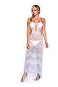 Sukienki - AM:PM Damska sukienka z długim rękawem i suknia na plażę, biała, duża - miniaturka - grafika 1