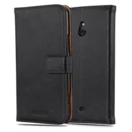 Etui i futerały do telefonów - Cadorabo cador Abo  Luxury Book Style etui do Nokia Lumia 1320  Case Cover pokrowiec ochronny etui z funkcją stojaka i kieszeń na kartę, Nokia Lumia 1320, grafitowo-czarny DE-109471 - miniaturka - grafika 1