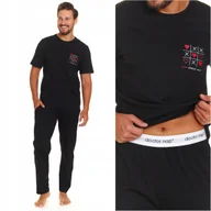 Piżamy damskie - Piżama męska bawełniana DOCTOR NAP 7134 BLACK XXL - miniaturka - grafika 1