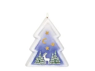 Świeca choinka świąteczna biała matowa granatowa - Świece - miniaturka - grafika 1
